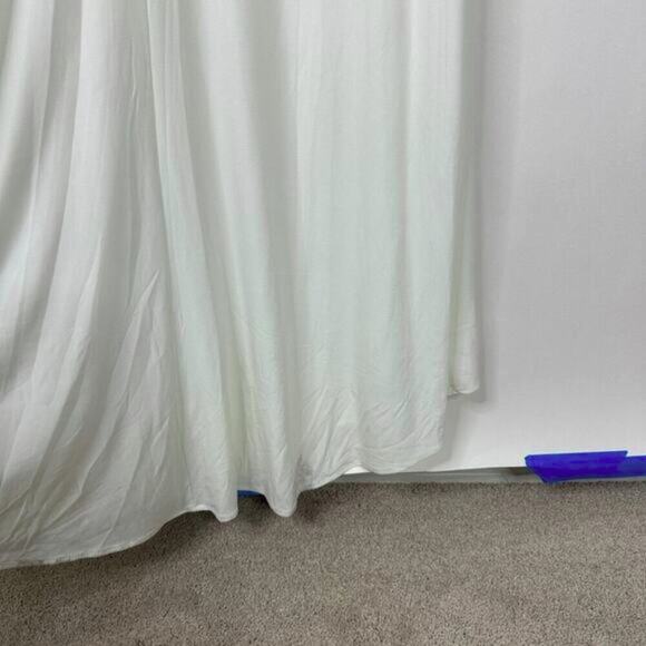 FLAWED - NWT Mac Duggal V-Neck Long Sleeve High Slit Gown White 10 #7939 - Picture 7 of 13